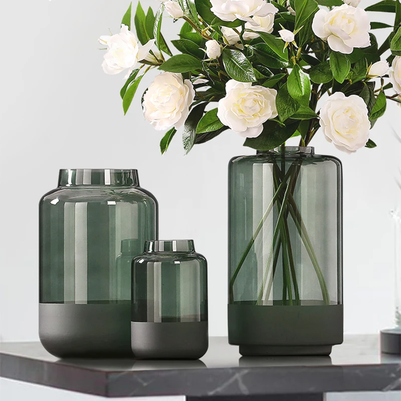 Light Luxury Flower Arrangement Glass Vase Transparent Nordic Creative Simple Modern Living Room Dried Decoration | Дом и сад