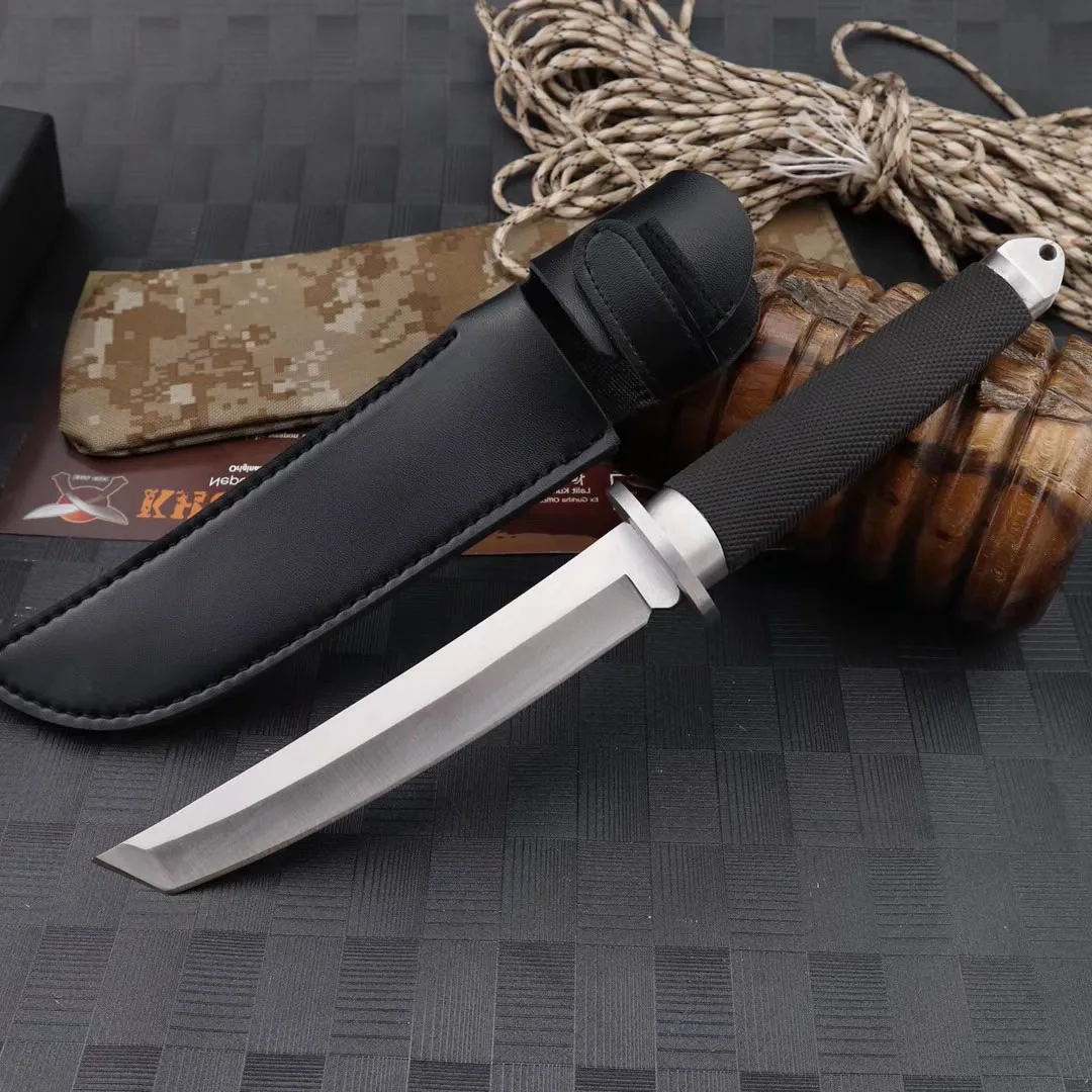 

Cold Steel Fixed Blade Knife Bowie Outdoor Knives Straight Knight Hero Camping Hunting Survival Tactical Multi Knife Leather