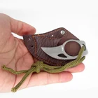 Карманный керамбит с ножом для ношения в кожаном футляре