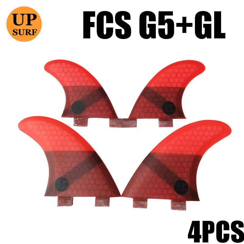G5GL 4pcs red Upsurf логотип FCS плавники G3/G5/GL с винтами и ключ плавники сумка для серфинга сотовый плавник Стекловолокна Плавники FCS Quilhas плавники - Цвет: G5GL 4pcs red