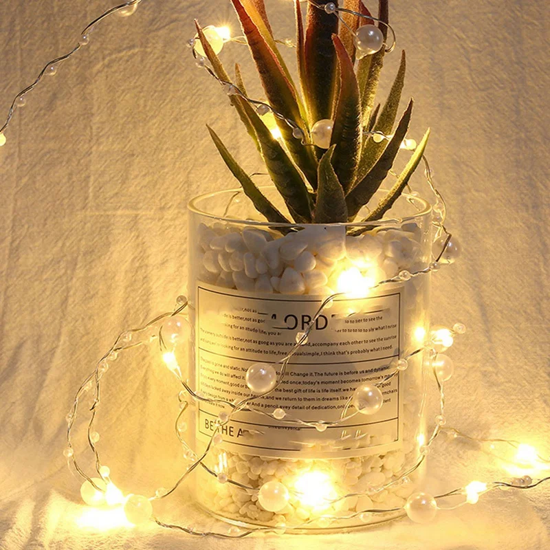 Тёплый Белый светодиодный фонарик медный мерцающий аккумулятор украшения для