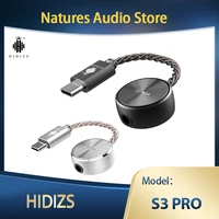 hidizs s3pro s3 pro portable dac hifi usb c type c to 3 5mm amplfier with mqa 8x support amp adapter dsd128 audio cable