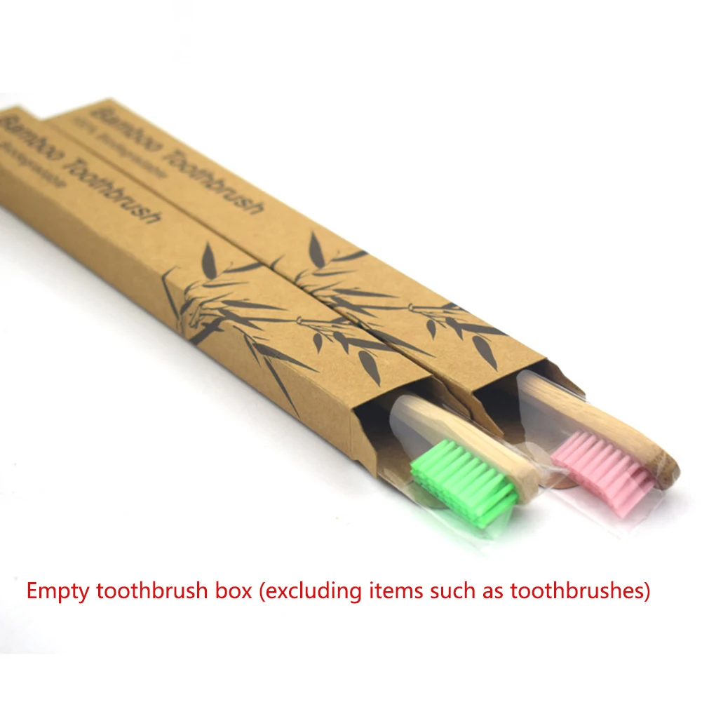 100pcs/lot Bamboo Charcoal Toothbrush Kraft Box Environmental Packing Toothbrushes Case without | Красота и здоровье