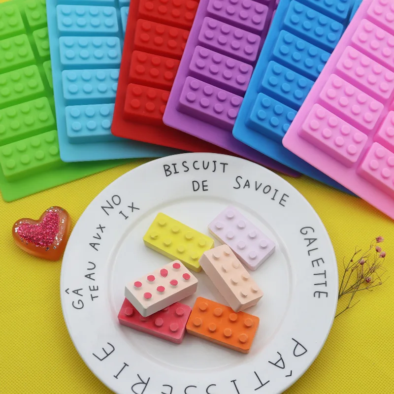 1 шт. строительный блок Дизайн Силиконовая шоколадная форма льда лоток Плесень