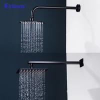 40 cm stainless steel black chrome square in wall mounted rain shower arm for shower head shower accessories