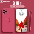 Силиконовый чехол с кольцом-держателем для iPhone 12 11 Pro Max XR X XS Max 6 7 8 Plus SE 2020