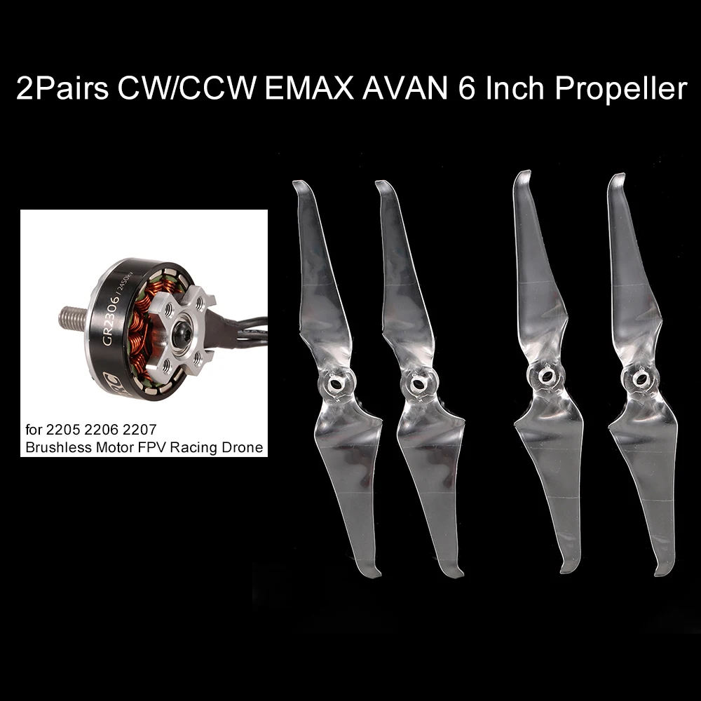 2 пары пропеллеров CW/CCW EMAX AVAN 6 дюймов для 2205 2206 2207 бесщеточный двигатель 5 FPV Racing