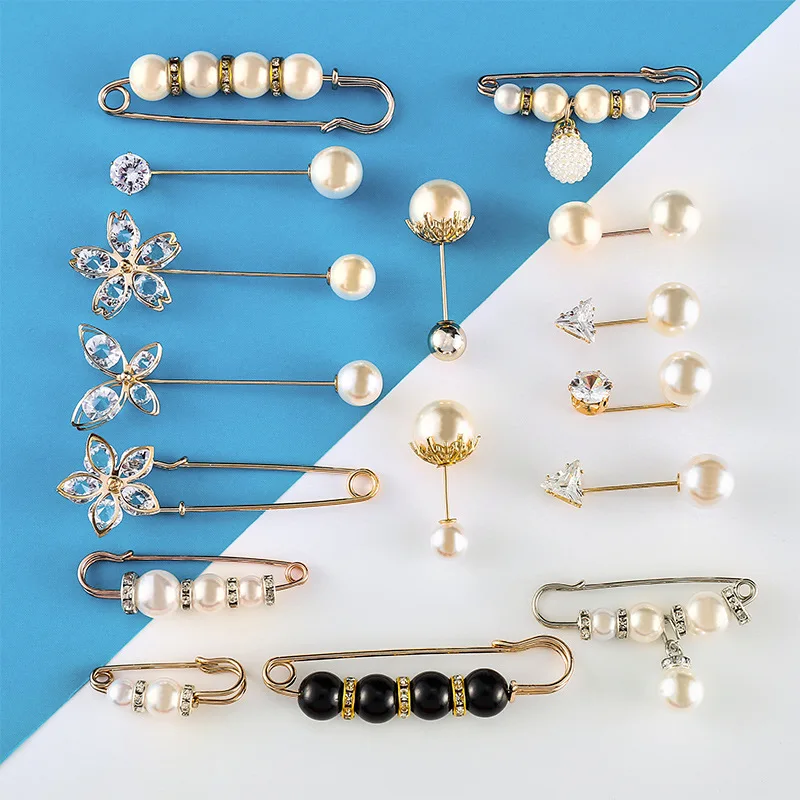 1 шт. нежные жемчужные броши Заколки для женщин платье антибликовые стразы