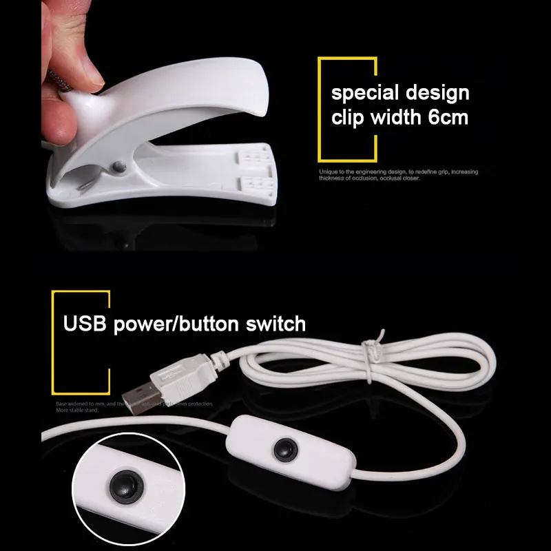 Светодиодная настольная лампа с зажимом освещение питанием от USB для украшения
