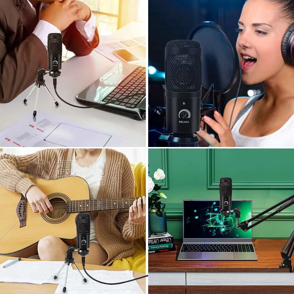 192 кГц/24Bit 2021 виниловые фоны с компьютерным микрофон Usb Plug & Play конденсаторный Boom Arm