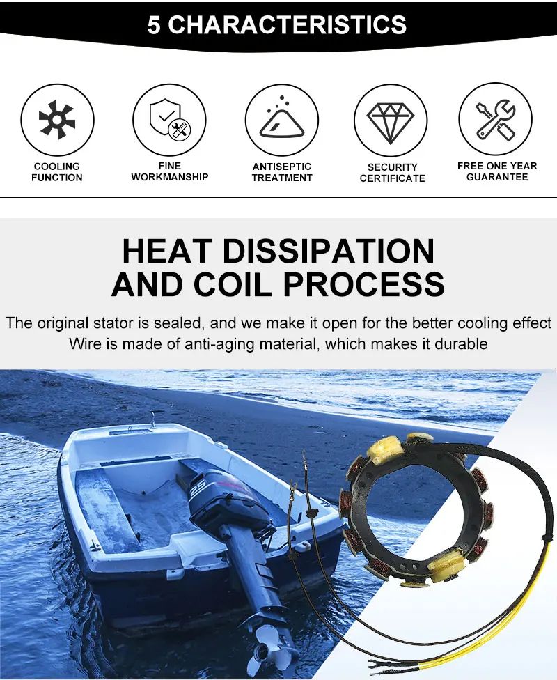 Подвесной Статор для Джонсона Evinrude OMC Sea Drive 12AMP 4 цилиндра 582574, 583050, 583274, 583668, 763785173-3050