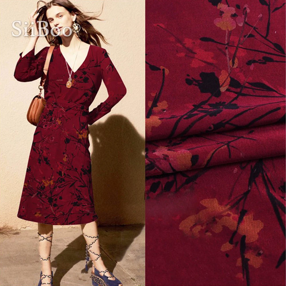 Роскошная дизайнерская ткань из 100% шелка с цветочным принтом для платья пальто 40