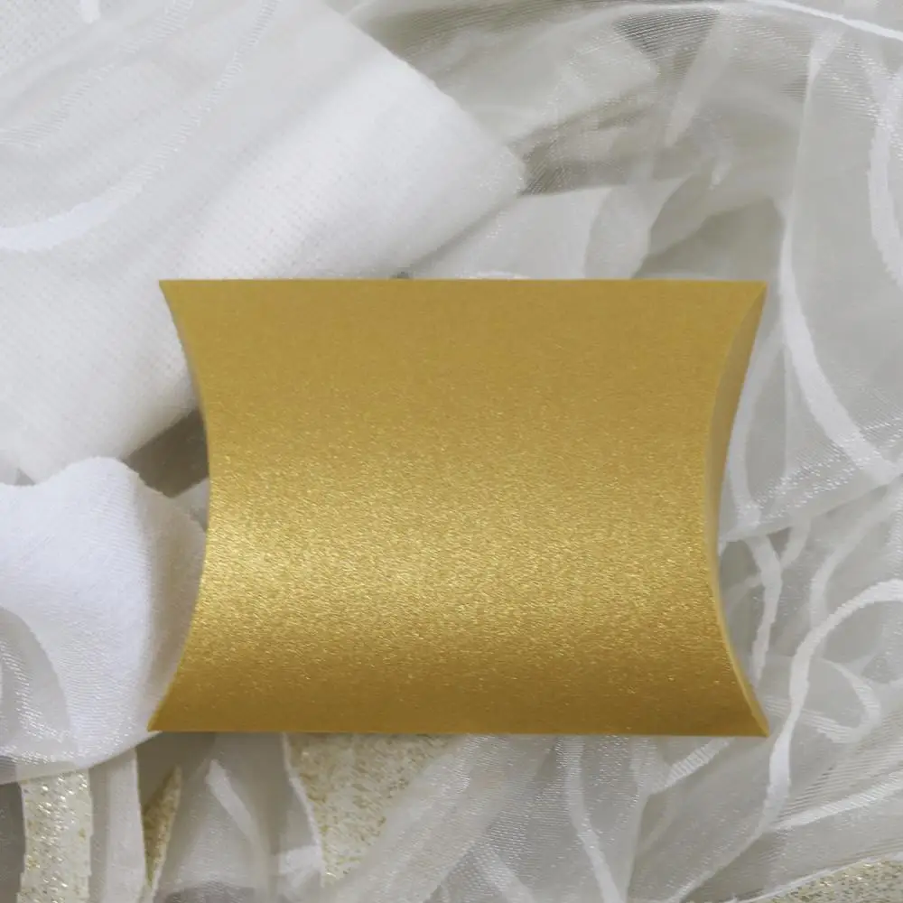 10 шт./лот жемчужная бумага черная Роскошная подушка коробки для конфет на