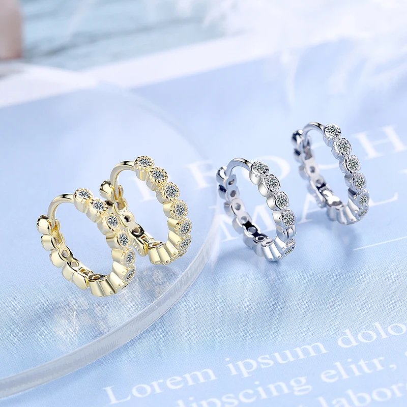 Classic Hoop Earrings Jewelry For Women Small Simple Huggie Tiny Zirconia Stone Stud Thin Circle Earring Piercing Jewelry Gifts