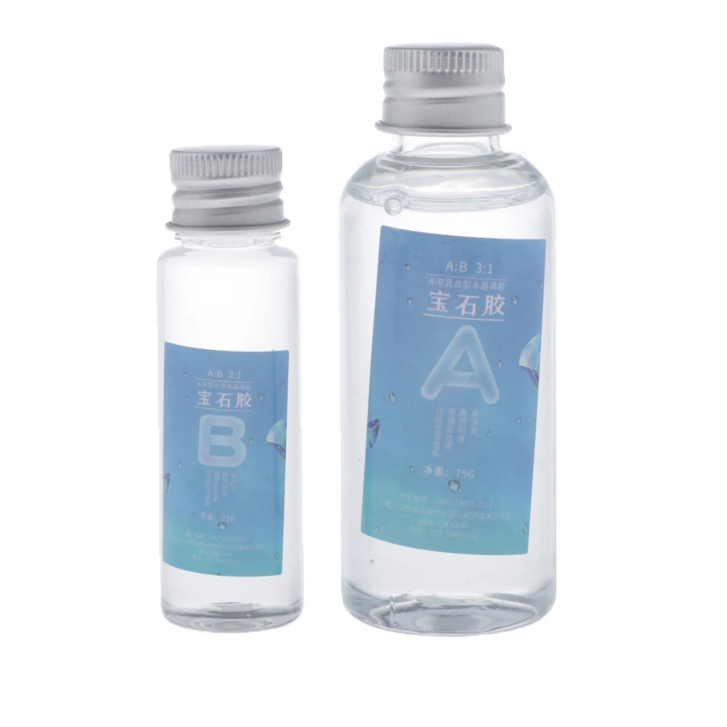 

2 Bottles AB 3: 1 UV Resin Transparent Art Jewelry Decoration Accessories