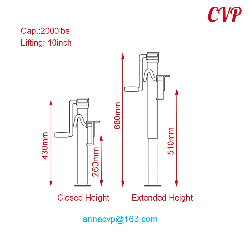 CVP прицеп домкрат поворотный Кемпер жокей колесо RV стабилизатор фургон