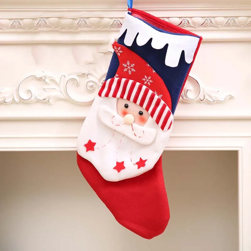 Рождественский чулок мини-носок Санта Клаус конфеты подарок мешок