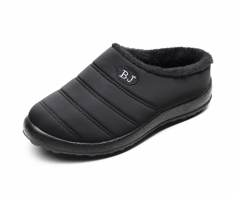 Size35-46; женская зимняя обувь из водонепроницаемого материала; пара зимних ботинок унисекс; Теплые повседневные ботинки на меху с нескользящей подошвой - Цвет: WOMEN BLACK