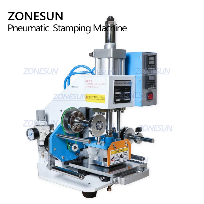ZONESUN ZS 819B 80*90 мм Горячий пневматический штамповочный пресс для тиснения кожи