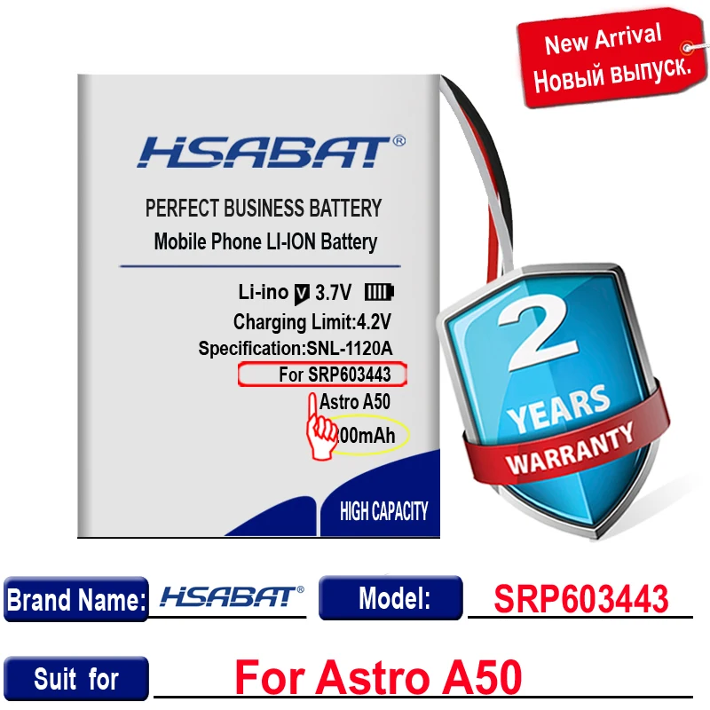 HSABAT 1200mAh SRP603443 аккумулятор высокой емкости для Astro A50 A20 | Электроника