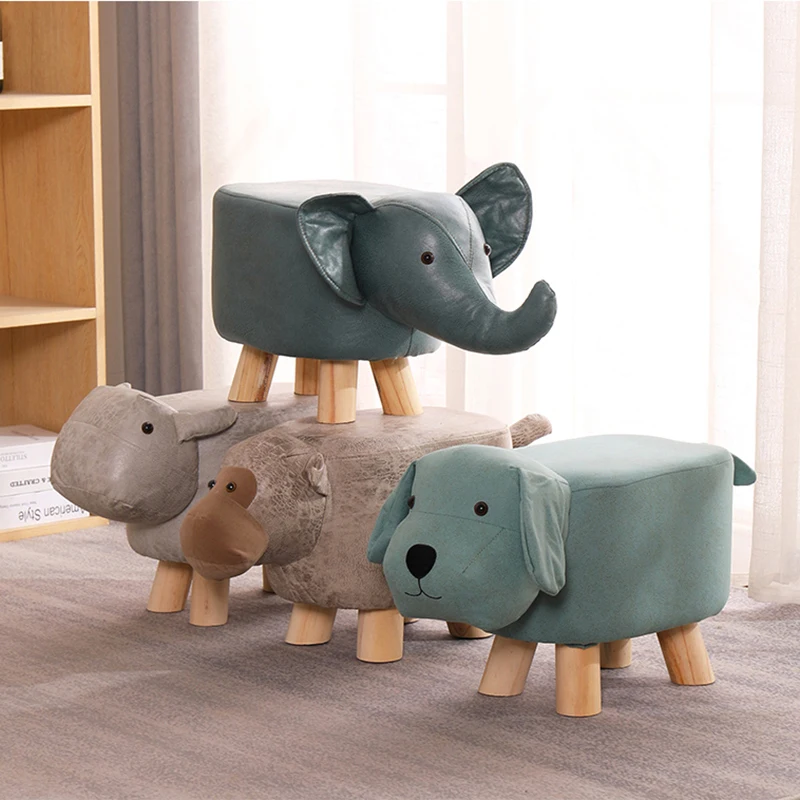 

Children Real Wood Low Stools стул детский Creative Animal Elephant Cartoon Family Change Shoe Small Stool Web Celebrity Lovely