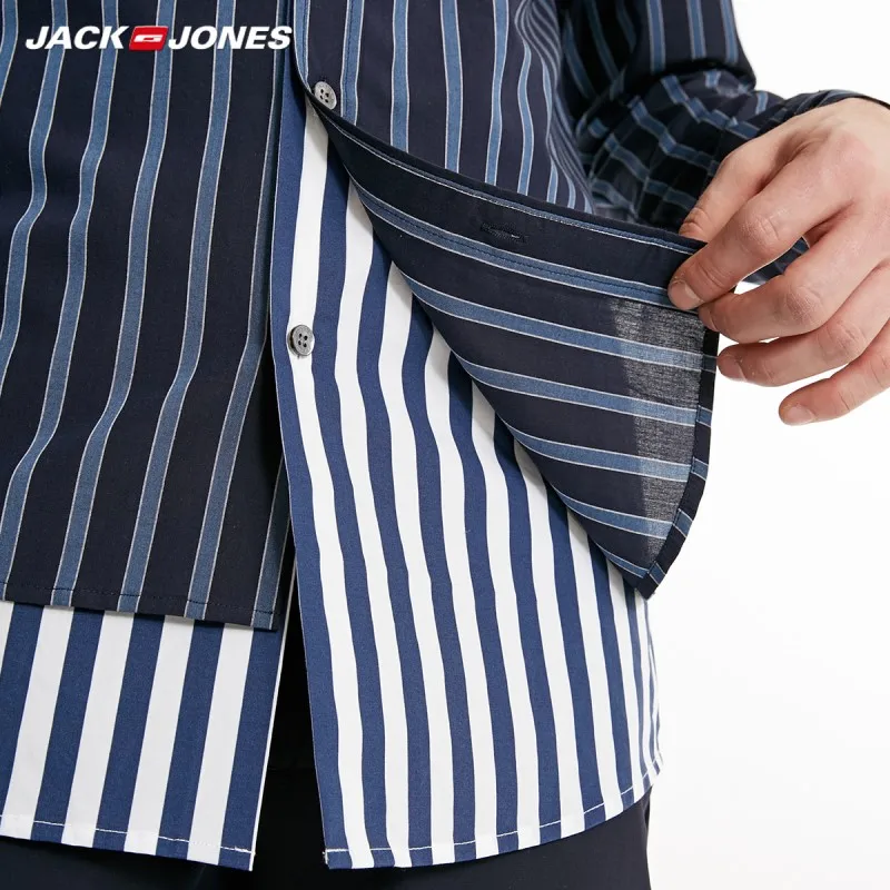 JackJones Для Мужчин's Повседневное негабаритных полосатый Стиль с длинным рукавом