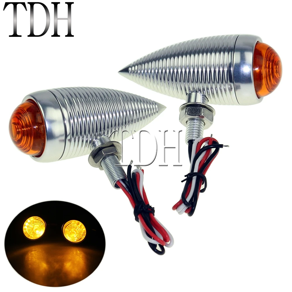

For Harley Cafe Racer Sportster Chopper Retro Bullet Motorcycle Turn Signal Light 1 Pair Motorbike Indicators Blinker Lamp