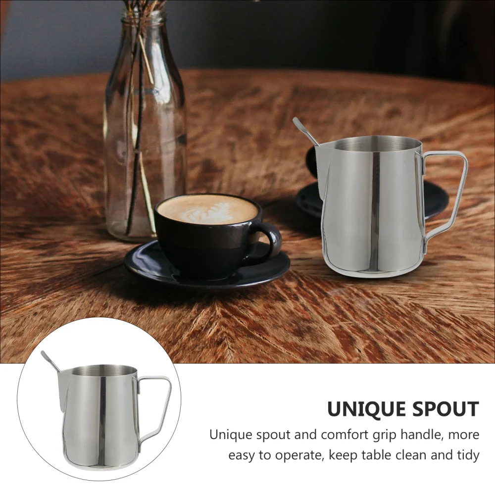 

350ml Stainless Steel Coffee Frothing Cup Cup with Latte Art Pen (Silver)