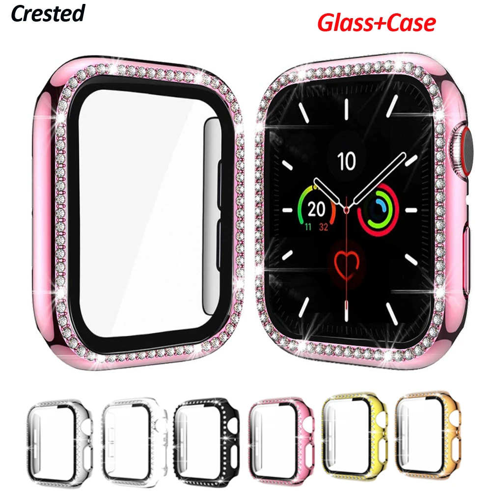 

Glass+cover For Apple Watch case 44mm 40mm 42mm 38mm bumper Screen Protector Accessories for Apple watch series 6 5 4 3 2 Cases
