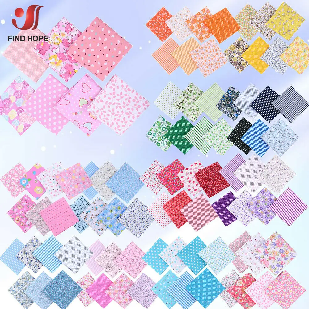 

7Pcs Assorted Floral Printed Cotton Cloth Sewing Quilting Fabric For Patchwork Needlework DIY Handmade Material 25X25cm Square