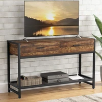 tribesigns rustic tv stand for 55 inch tvs industrial tv console media stand entertainment center with drawers and storage shel