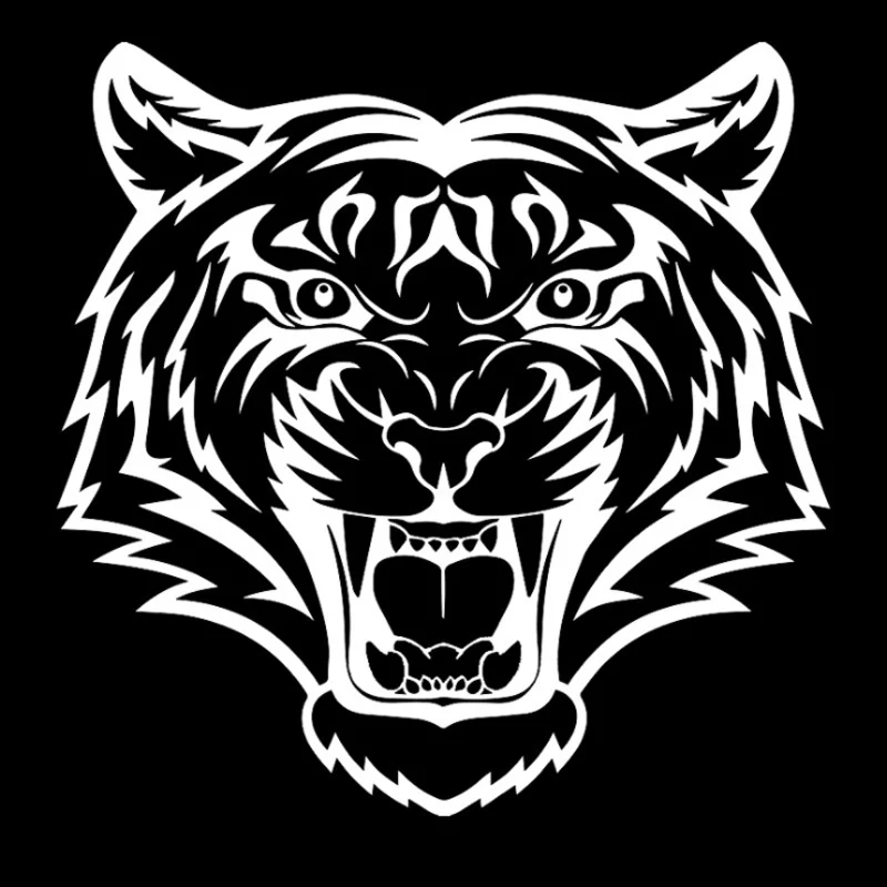 POWERFUL TIGER HEAD Motorcycle Carbon Fiber Vinyl Film for Cars Decal Car Sticker Personality Car-styling motorcycle stickers | Автомобили