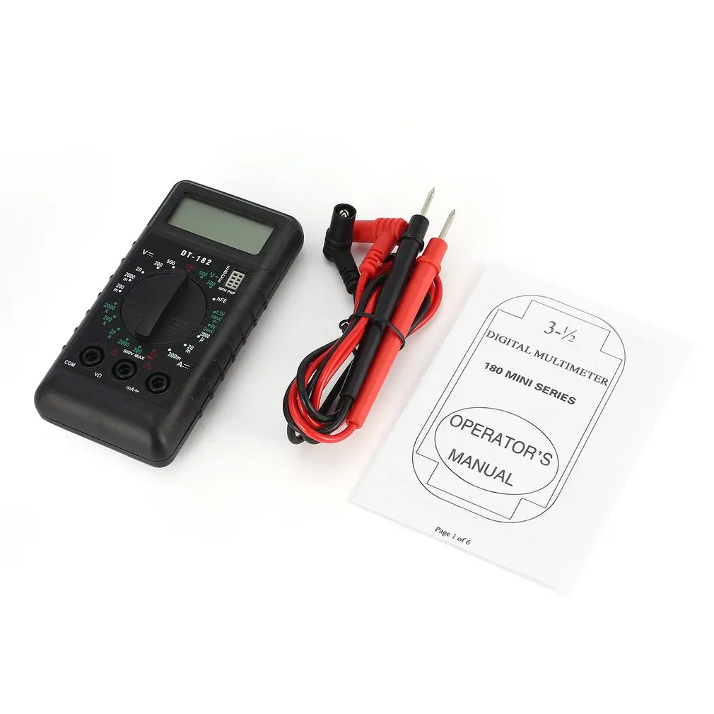 

DT-182 Digital Mini Multimeter DC/AC Voltage Current Meter Handheld Pocket Voltmeter Ammeter Diode Triode Tester Multitester