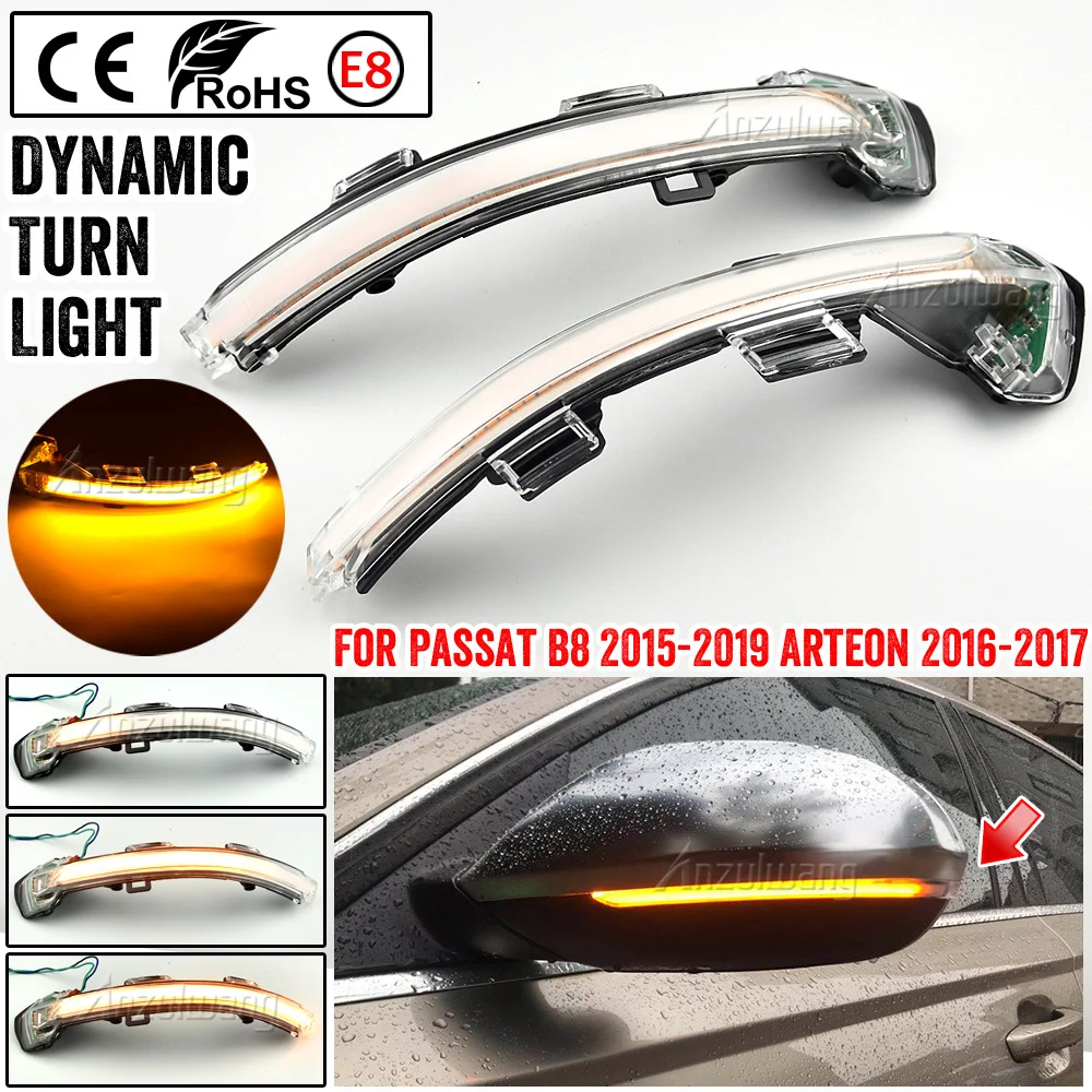 

Dynamic Blinker LED Turn Signal Light For VW Passat B8 Variant Arteon 2015 2016 2017 2018 2019 2020 Mirror Indicator Sequential