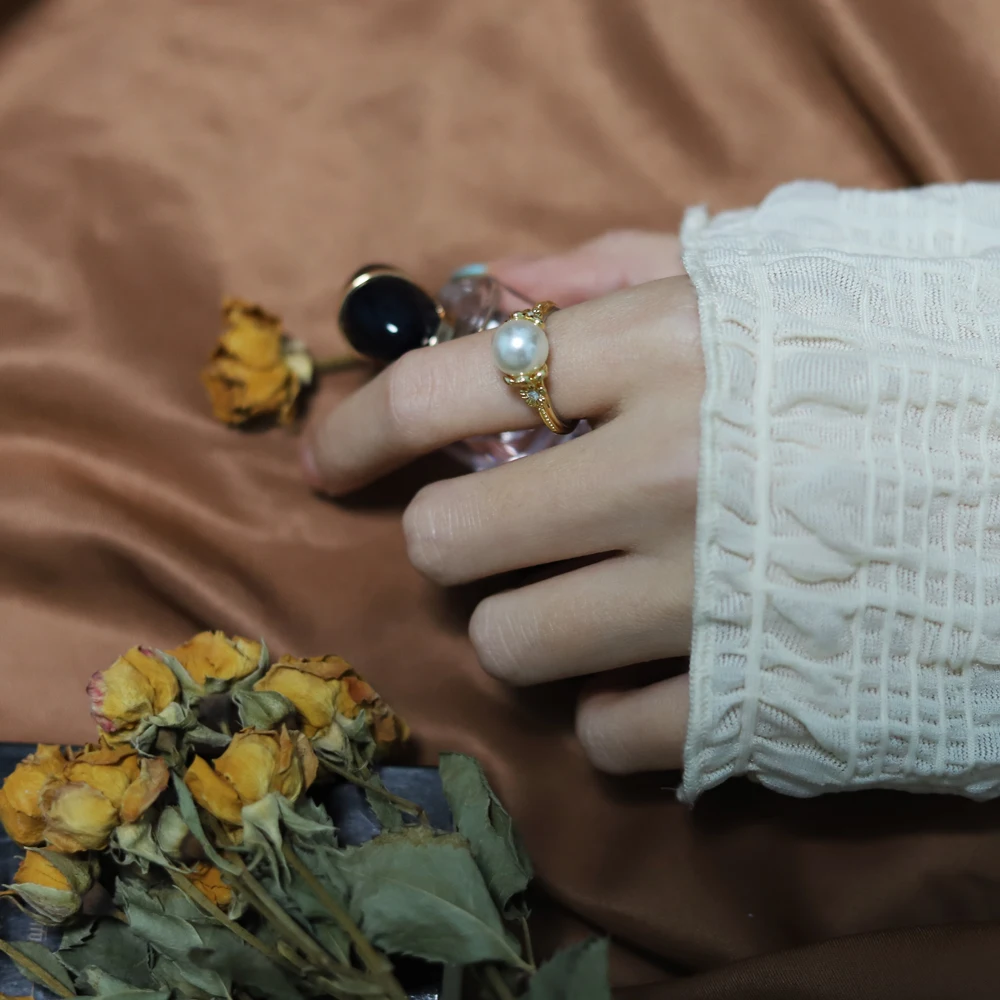 Большие искусственные жемчужины золотого цвета металлические медные полые