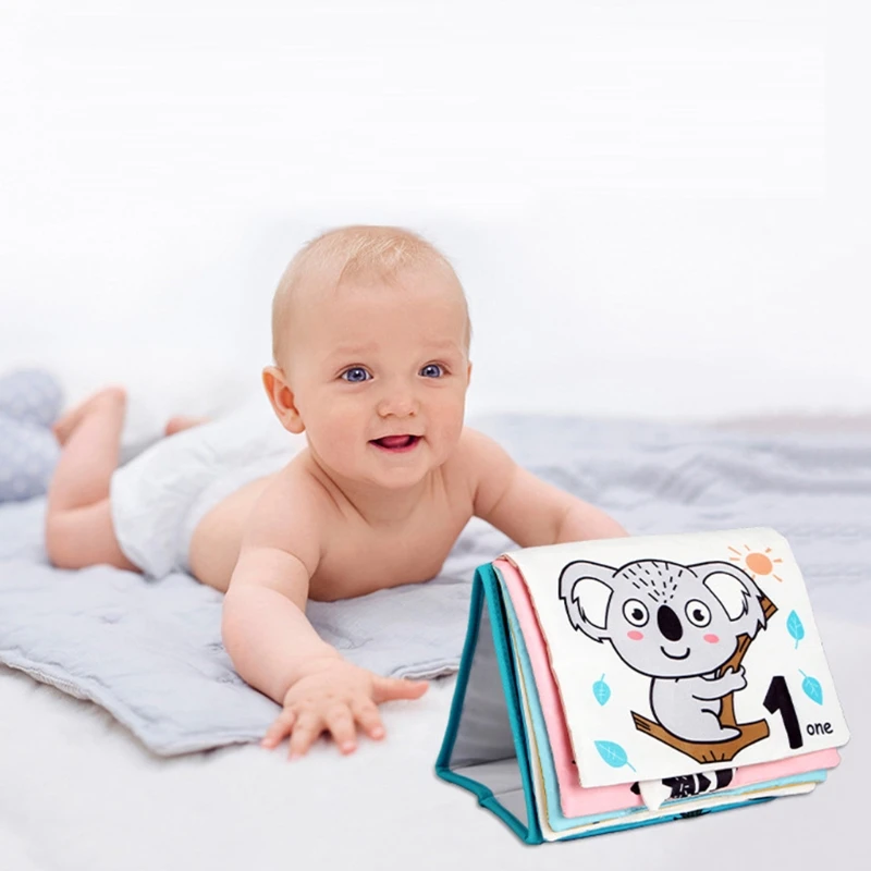 

Baby Cloth Book Infant First Book Brain Developmental Animal Color Recognition Preschool Teaching Aid Squeak Tearproof
