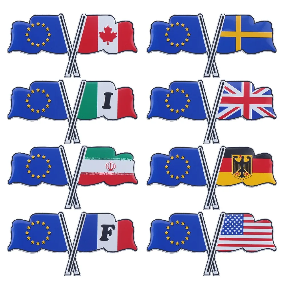 Флаг Великобритании США Италии Франции Германии Канады Швеции ЕС 3D Алюминиевые