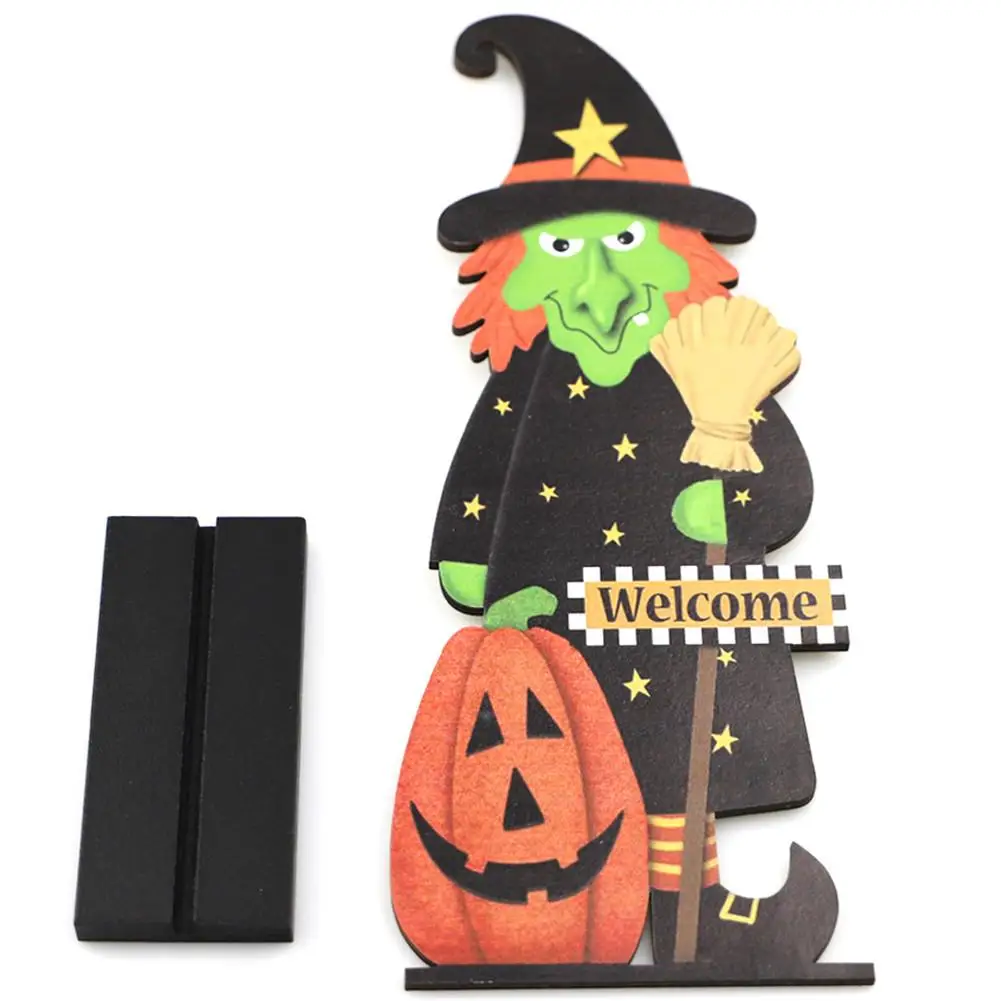 

Wooden Creative Pumpkin Man Shape Table Decor Halloween Home Decoration Ornament