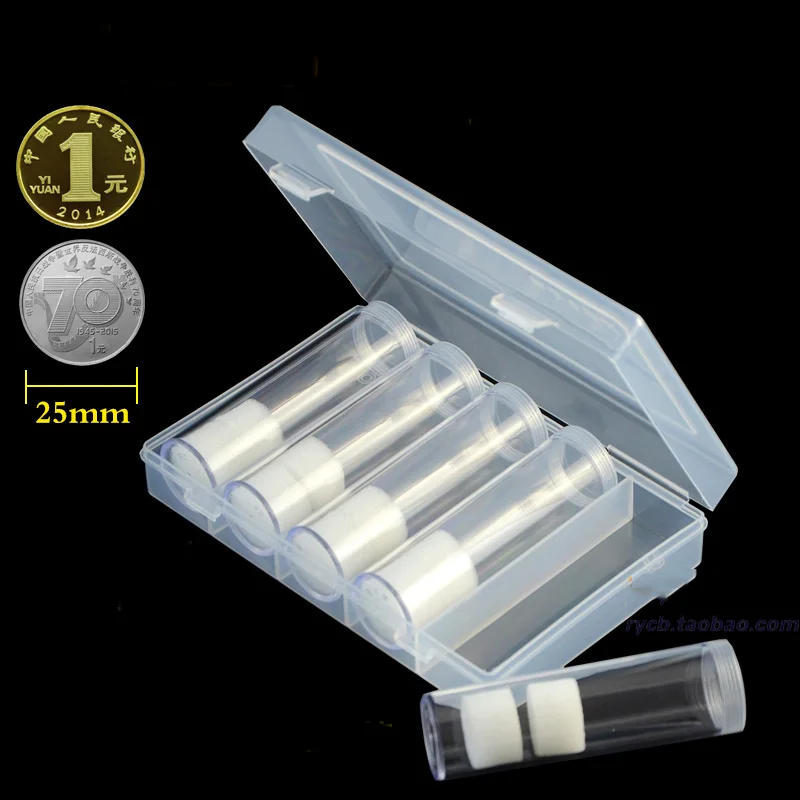5 шт. прозрачная коробка для монет 25 мм круглая держатель пластиковые