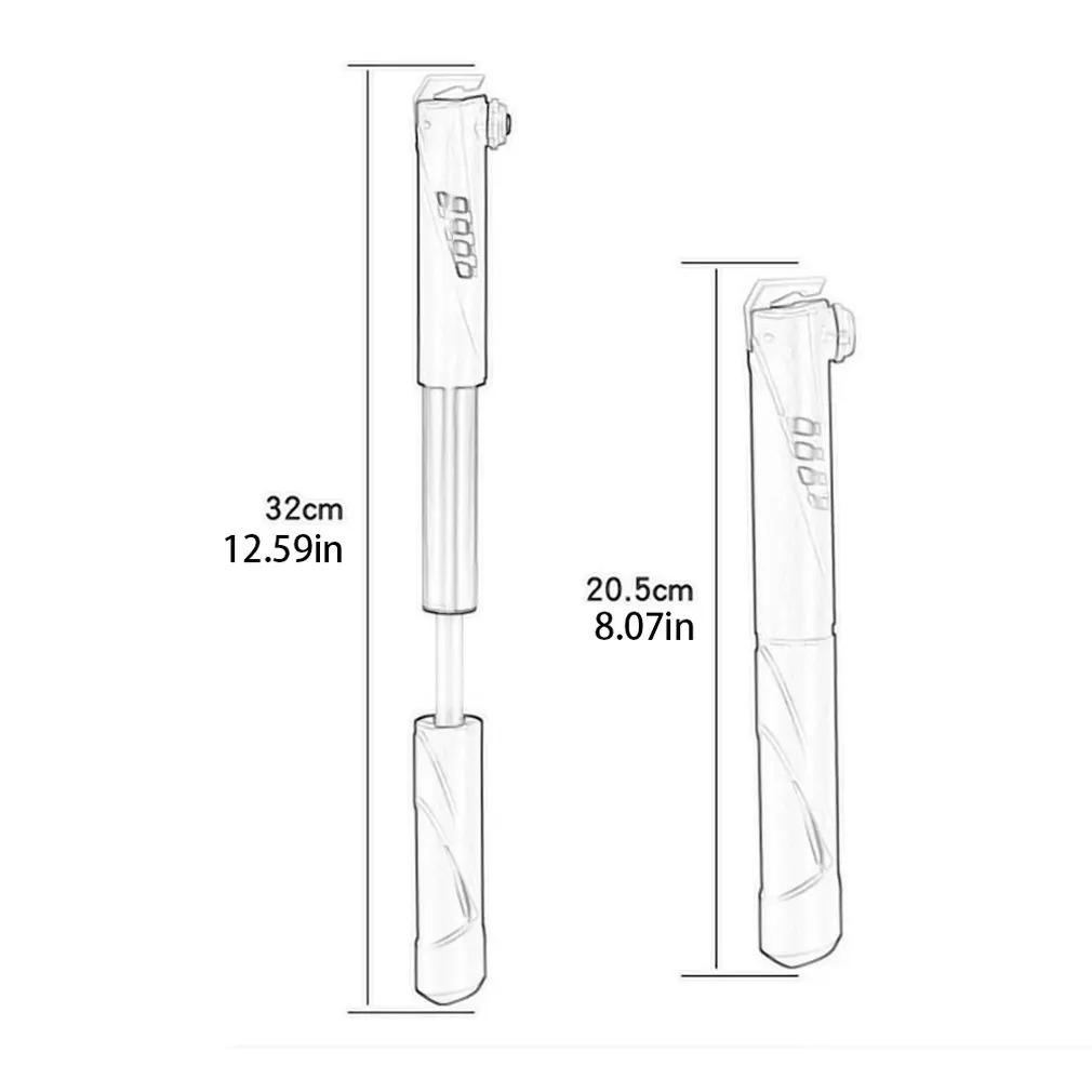 

BG-Y2326 Aluminum Alloy Bike Bicycle Air Pump Portable Mountain Bike Cycling Tire Inflator With Gauge Cycling Accessories