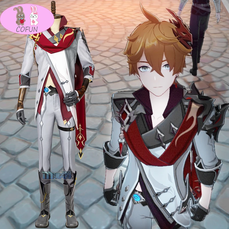 

Anime! Genshin Impact Tartaglia Game Suit Handsome Gorgeous Uniform Cosplay Costume Halloween Carnival Party Outfit Men 2021 NEW