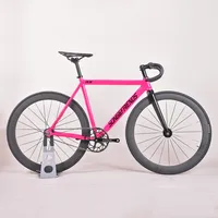 Song&friends Ultra light FIXED GEAR BIKE single speed Track Bicycle Aluminum Frame with carbon fiber fork and carbon Wheels