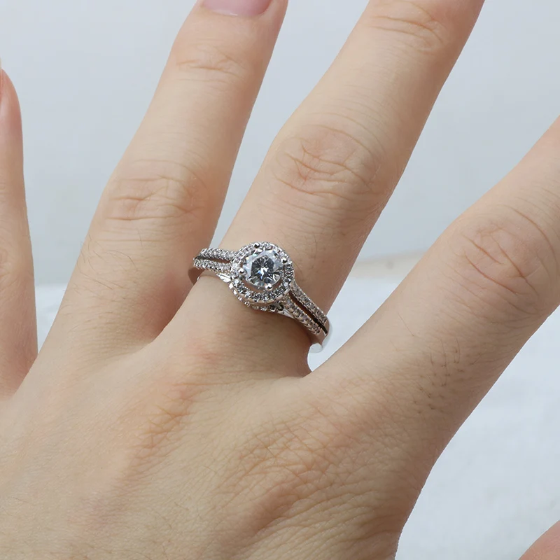 

BIJOX STORY fashion 925 sterling silver ring jewelry with round shaped AAA zircon gemstones female rings for wedding party gifts