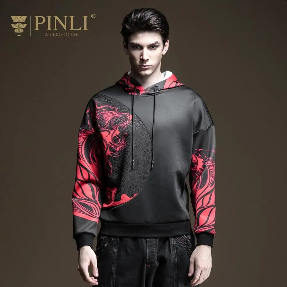 

Акция, повседневная Pinli Moletom Masculino, Новая зимняя мужская одежда, 2019, китайский стиль, с принтом, с капюшоном, тренд, B194309349