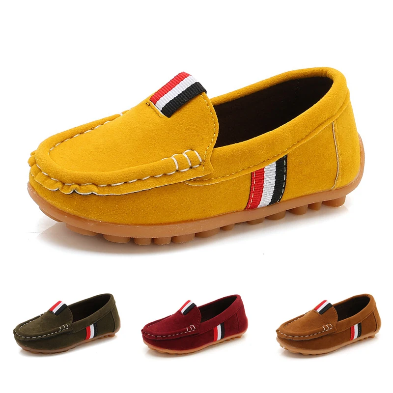 Лоферы без застежки для маленьких девочек и мальчиков Мягкая замшевая обувь на