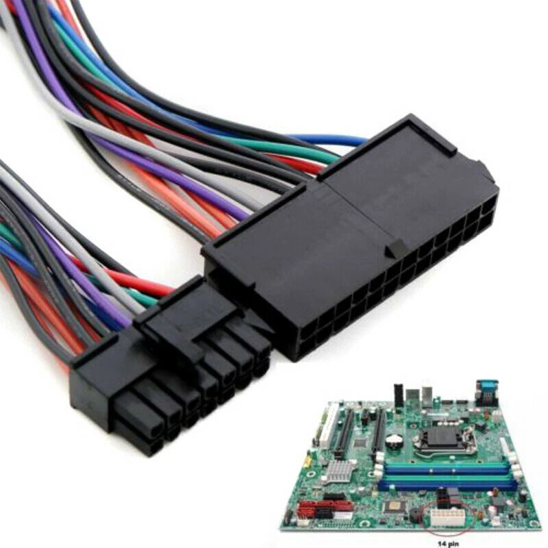 1 шт 24 Pin до 14 булавки PSU основной Питание блок питания ATX кабель-адаптер |