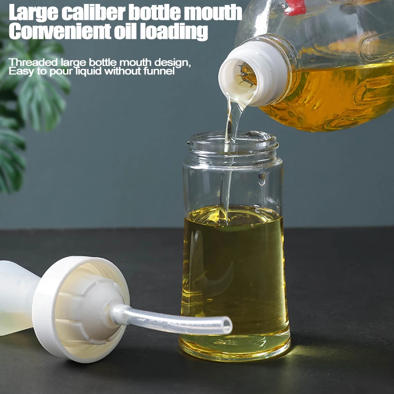 

Oil Bottle with Push Type Brush Kitchen Oil Bottle High Temperature Resistant for Outdoor Barbecue GQ