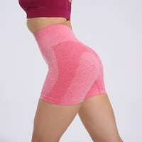 women summer yoga shorts leggings side mesh seamless tight elastic sport shorts push up running fitness solid color gym clothing