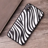 cowhide phone case for iphone 7 8 x xr case zebra pattern for iphone 6 6s 7p xs max 11 11 pro case