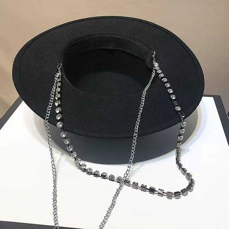 Women Wool Top hat Ribbon Fedora Hat Gentleman Elegant Lady Winter Autumn Wide Brim Panama Sombrero Cap gorros mujer invierno